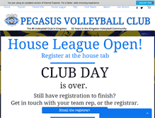 Tablet Screenshot of pegasusvolleyball.com